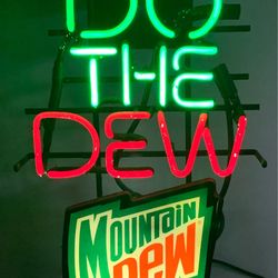 VINTAGE Mountain Dew DO THE DEW Neon Sign
