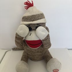 Peek A Boo Sock Monkey Plush Toy Animated Talks & Giggles