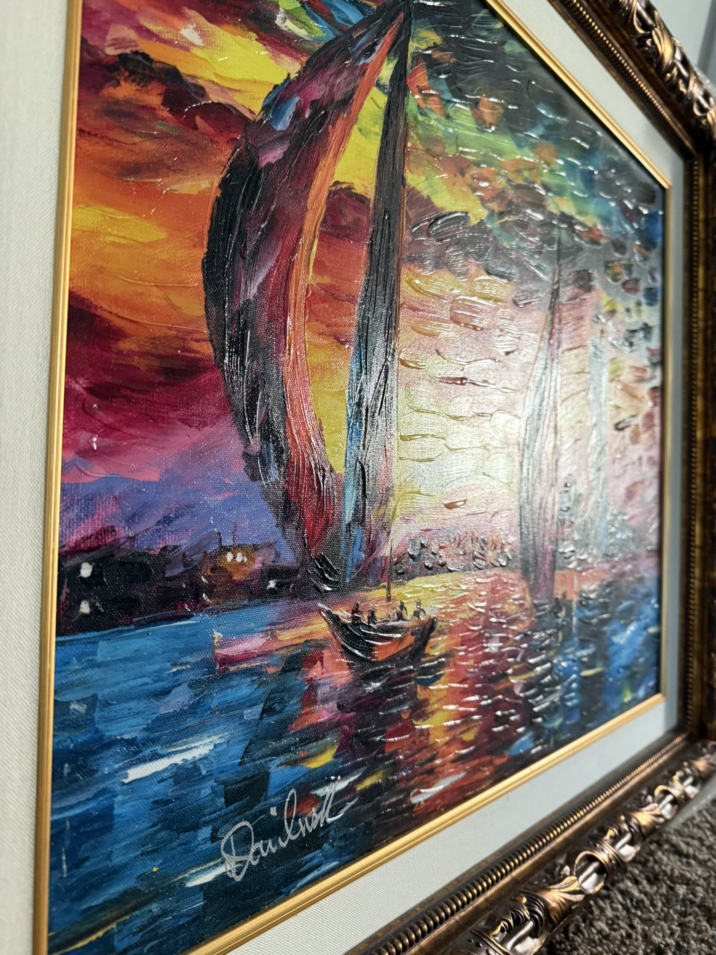 🌅Daniel Wall – “Sunset Return” (Limited Edition 179/200, Hand-Embellished, Gallery Frame) 🌅
