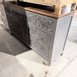 Eight Drawer Hand Carved Dresser