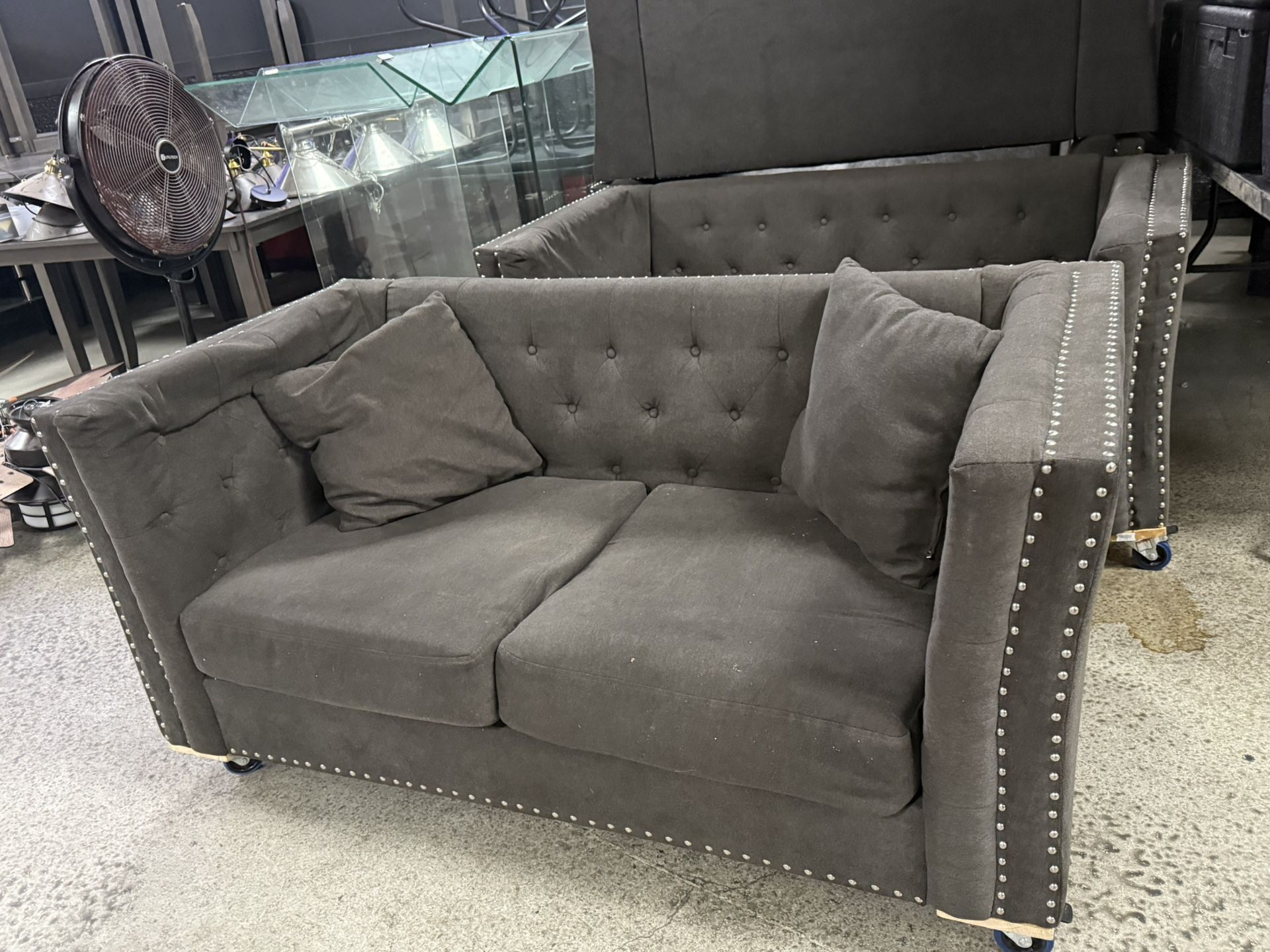 Grey tufted accent Sofas (7-8 Qty)