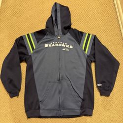 Vintage Reebok Seattle Seahawks Full Zip Hoodie Jacket (Men’s Size Small)