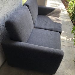 Gray Fabric Love Seat, Small Couch, futon
