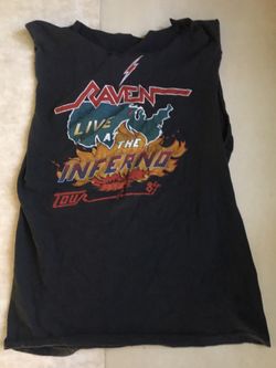 Raven live at the inferno concert T-shirt original I bought at the country club in Reseda California for the live at the inferno to tour