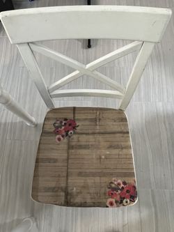 Wood Table With Pier1 Chairs