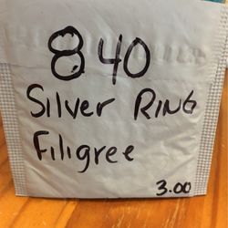Ring Silver Filigree Unclaimed Internet Purchase #840