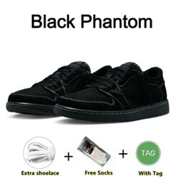  Jordan 1 Retro Low OG SP Travis Scott Black Phantom Men's
