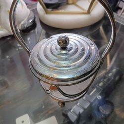 Silver dish w spoon