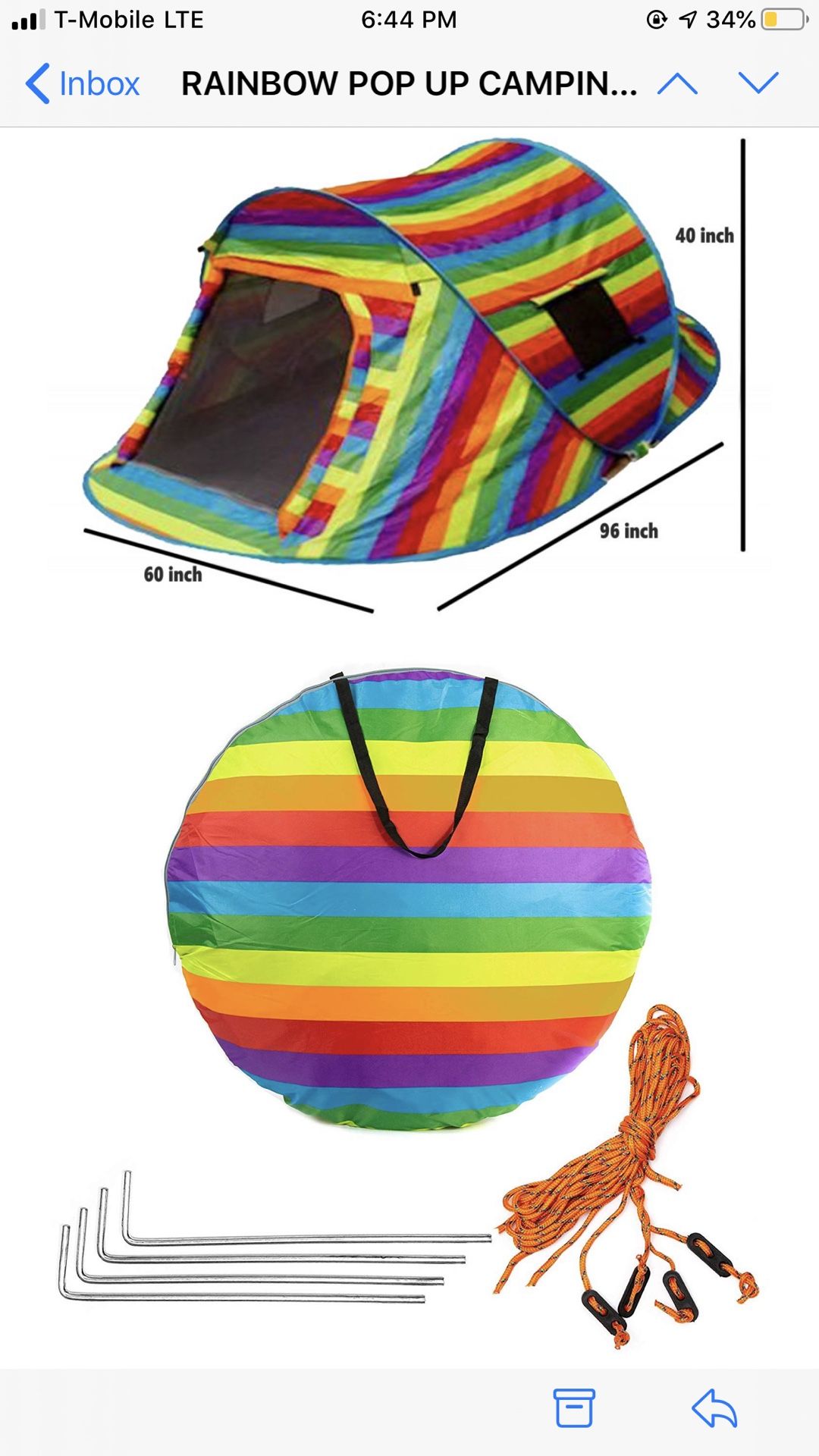 Pop up Camping or Beach Tents ready to use