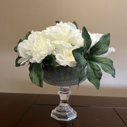 Faux Flower Glass Vase