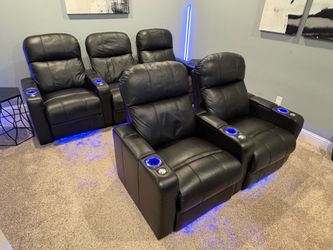 4Seating Venetian Italian Leather Home Theater Recliners