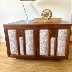 Vintage  1970s Walnut Accent Cabinet / Statement Storage Piece - 30" Square x 20"High