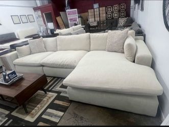 Super Plush 140" Feather Cloud Sectional Sofa Couch