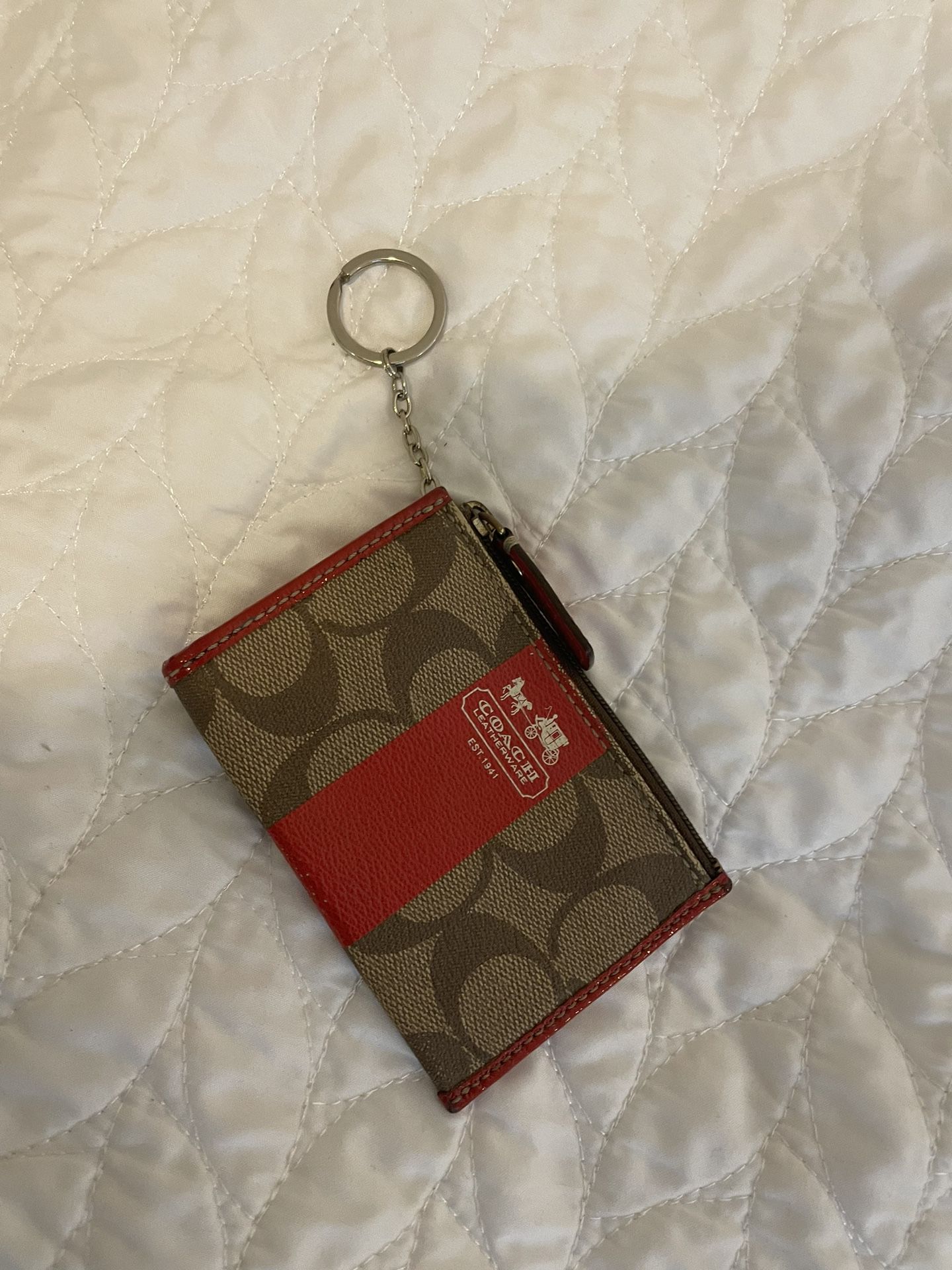 Coach Leather Zip Wallet Keychain