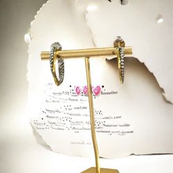 David Yurman Sterling Silver And 750 Gold Earrings Hoops New 