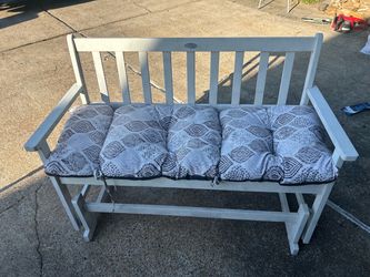Outdoor Wood Bench with Cushion