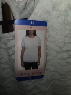 Teddi Rose White Tee Large