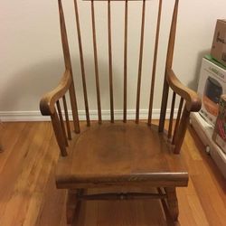 Nichols & Stone Vintage Maple Rocker With Gold Stenciling 