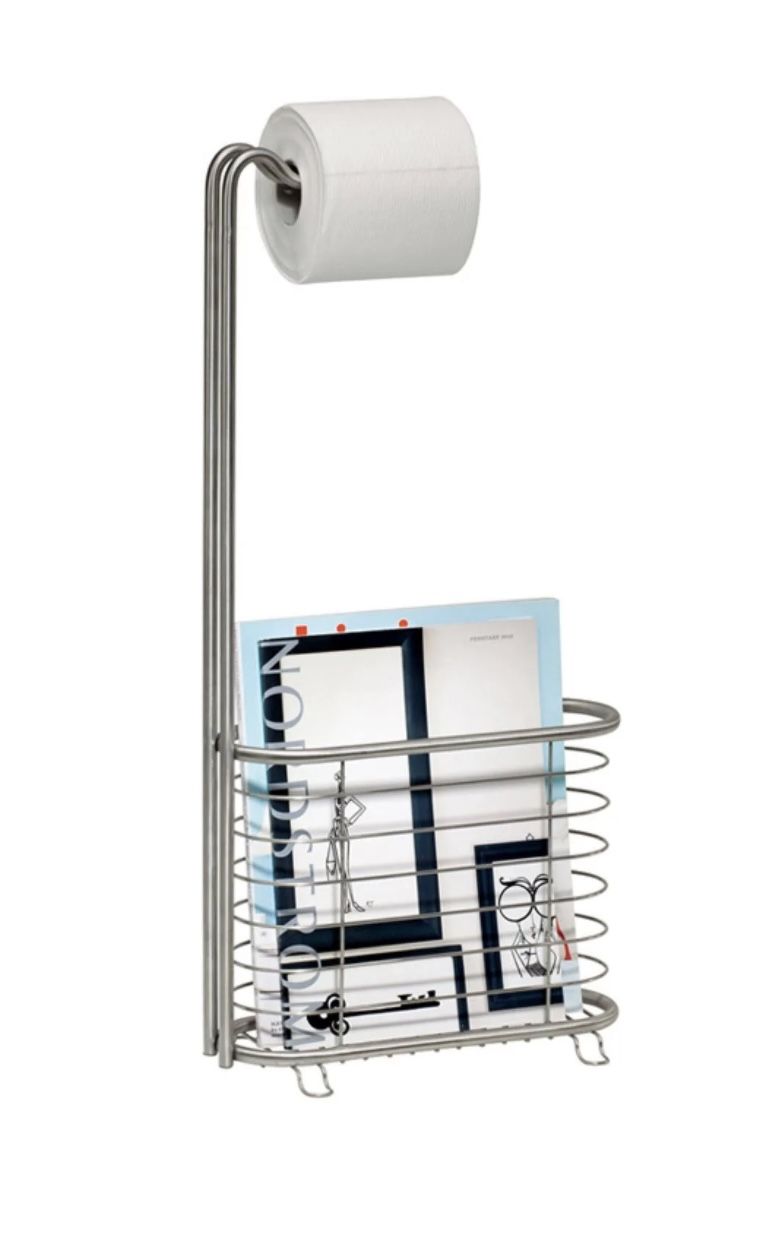 Toilet Paper Holder With A Magazine Rack 