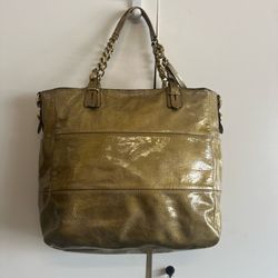 COACH D0(contact info removed)5 MADISON TRIBECA GOLD PATENT METALLIC LEATHER TOTE SHOULDER BAG