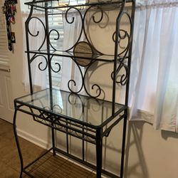 Bakers Rack And Wine Glass Holder