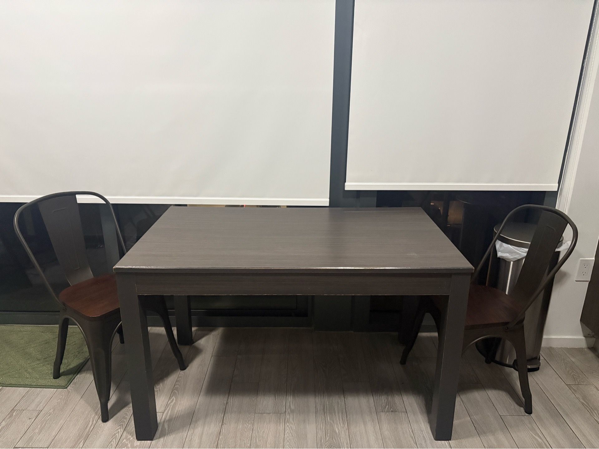 Small dining table with two chairs