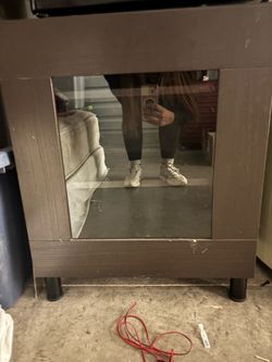 Dark brown glass cabinets base