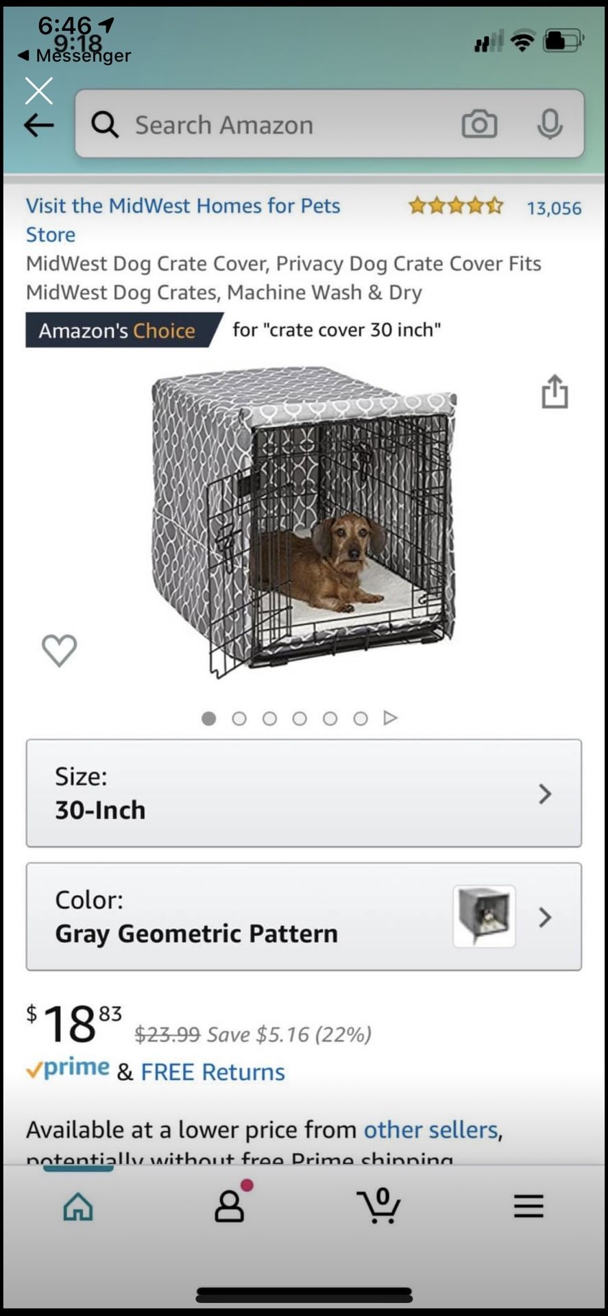 Dog Crate Cover - 30 in