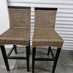 Wicker Rattan Bar Stools