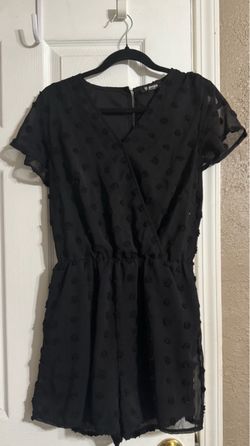 Black Chiffon Polka Dot Romper