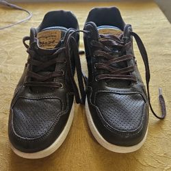Levi’s Tennis Shoes Sneakers Men’s 8 Brown Leather & Denim