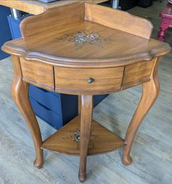 Corner Table Drawer Farmhouse Floral