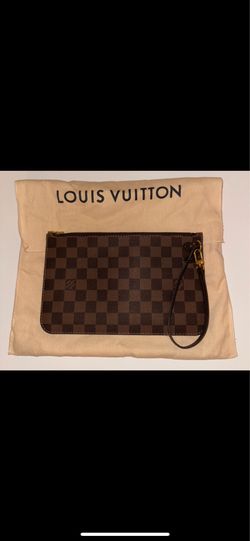 Louis Vuitton damier ebene zip pouch red interior