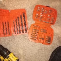 Drill And Exercises Two Batteries Plus Charger And Drill Bits Some Are Missing 