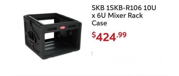 SKB 1SKB-R106 10U x 6U Mixer Rack Case