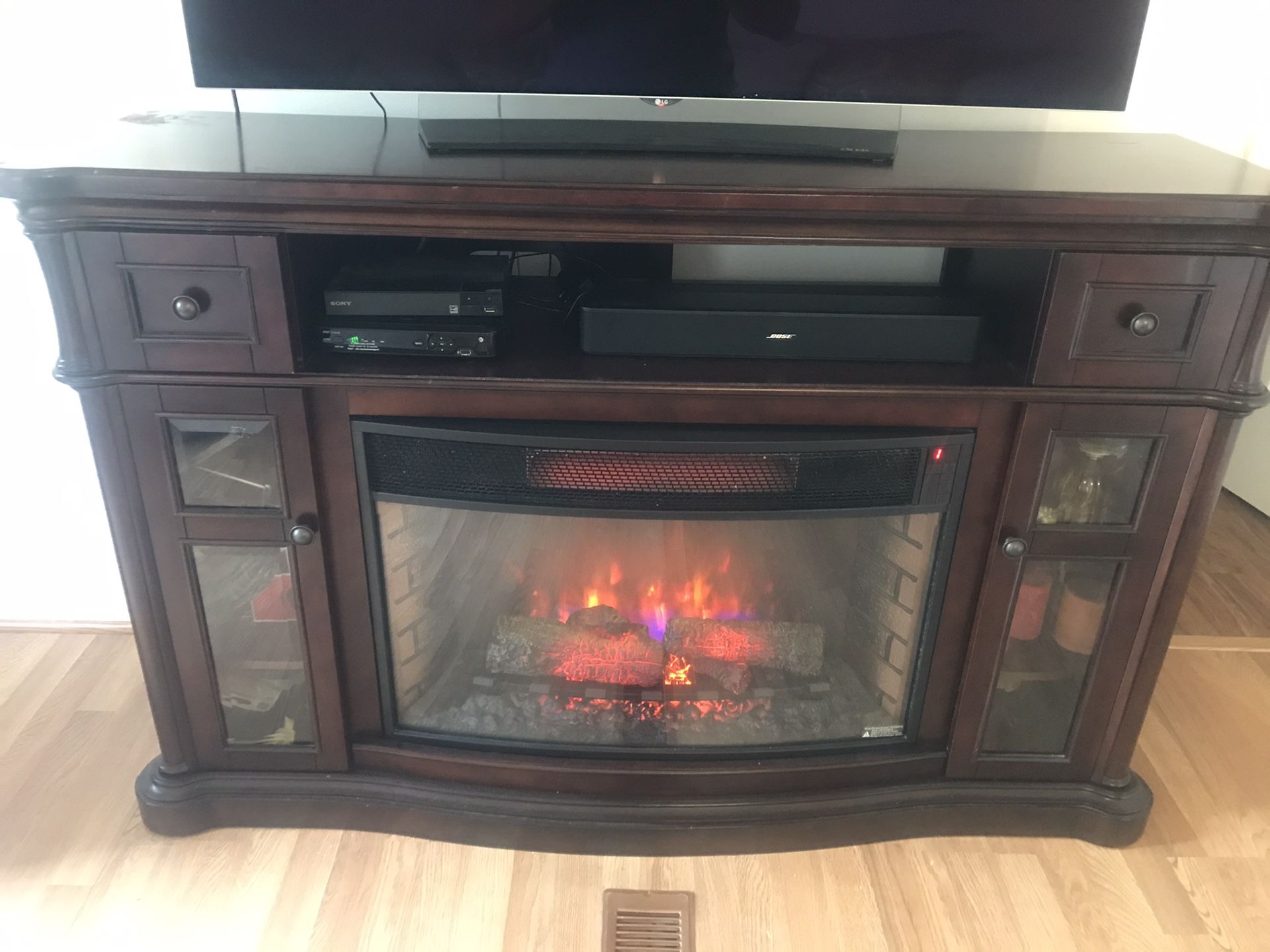 Tv stand Electric Fireplace combo