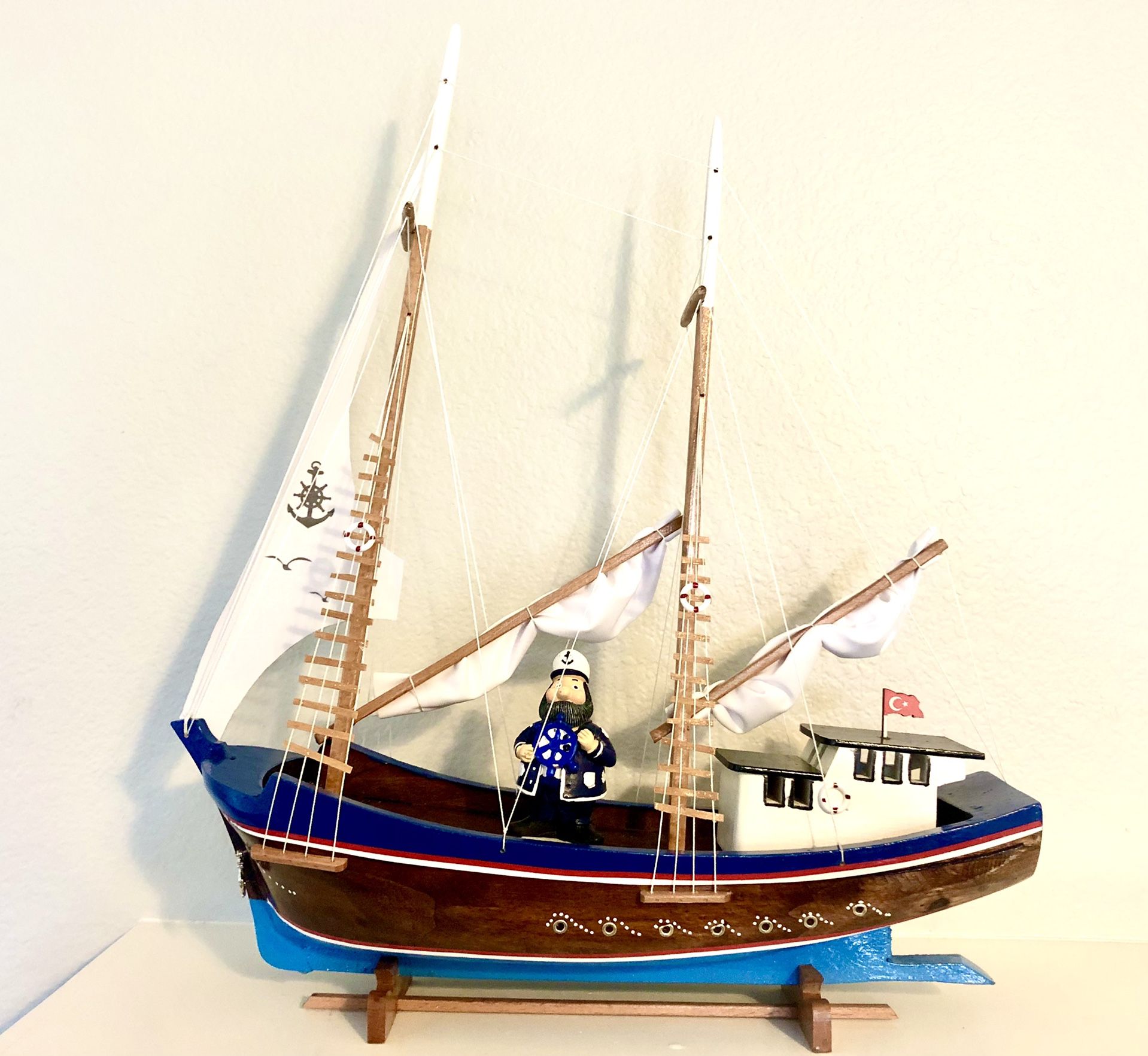 Handmade Wood Sailing Boat 