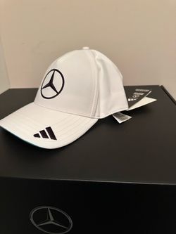 Mercedes-Benz x adidas Hat White Adjustable Cap Performance Golf Racing Car Logo New
