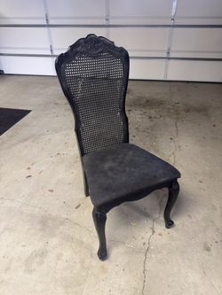 Black Wood Chair Garden Home Decor Vintage Furniture 
