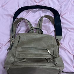 Brown leather backpack