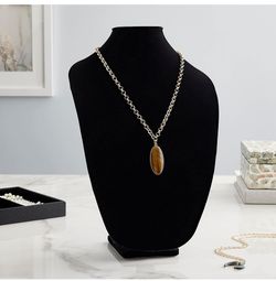 15”; Black Velvet 3D Necklace Stand.
