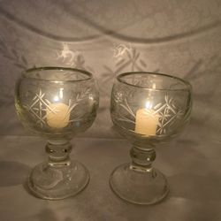Two Vintage Heavy Candle Holders 