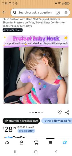 Kids Travel Neck Support Pillow Plush Cushion