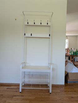 Entryway coat and shoe storage