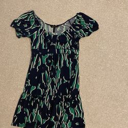 BCBG Max Azria navy and green dress