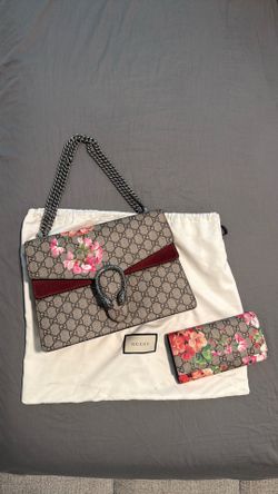 Gucci Dionysus GG Supreme Floral Shoulder Bag + Matching Wallet Set