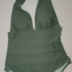 NEW Cupshe Olive Green One-Piece Swimsuit – Medium – Tummy Control