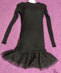 Size S - M black dress with ruffles on bottom