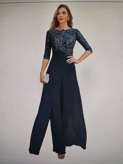 Dressy Navy blue mother of the bride putfit