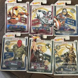 Marvel Set Of 6 Hotwheels